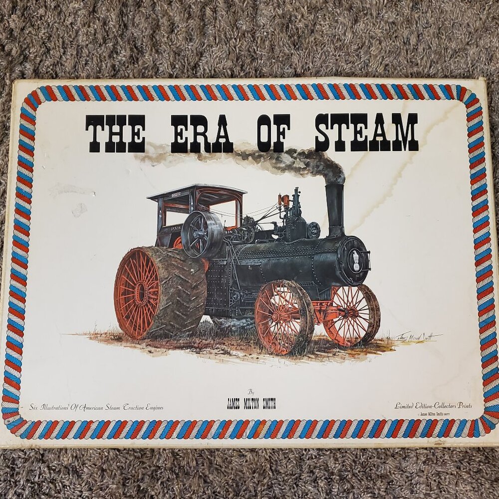 Vintage Home Decor The Era of Steam Lot of 2 Prints Signed by James Milton Smith